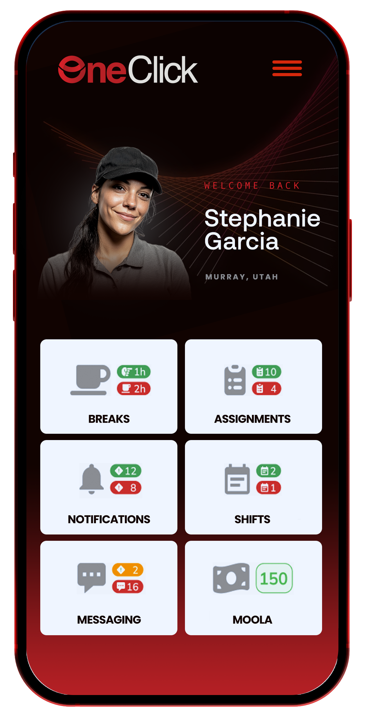 OneClick App Phone Mockup