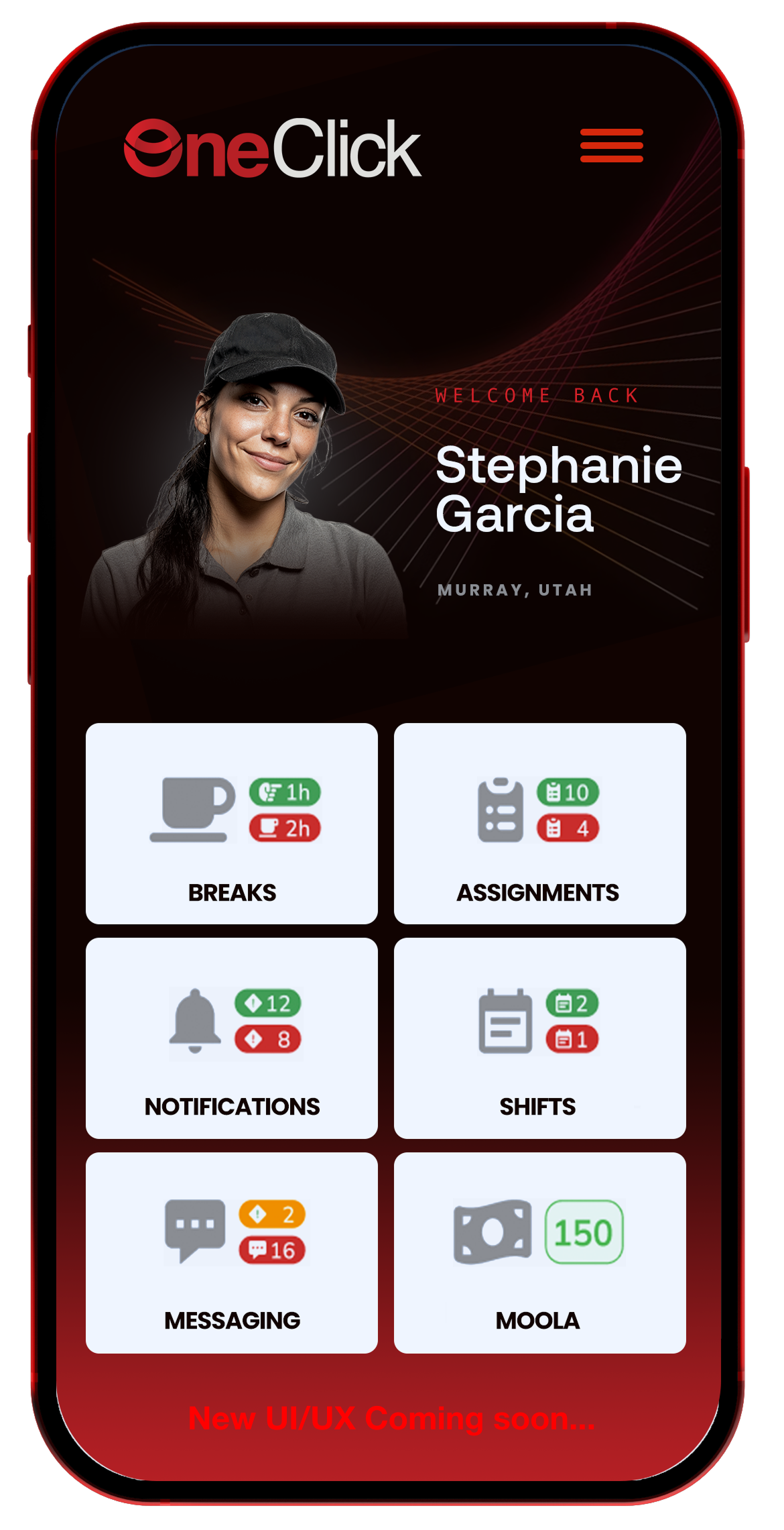 OneClick App Phone Mockup