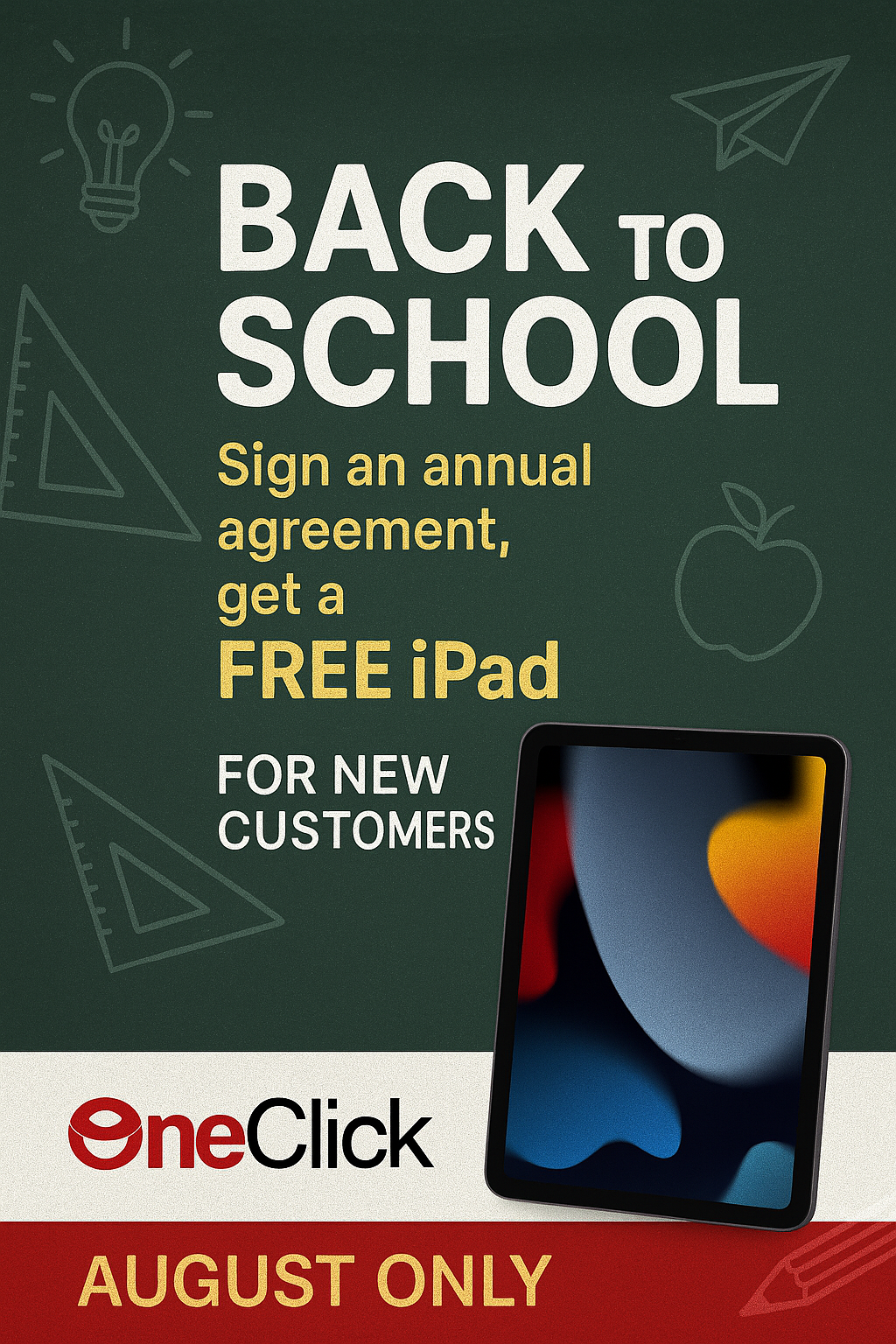 🎒 Kick Off the School Year with a Smart Deal: Free iPad for New Customers!