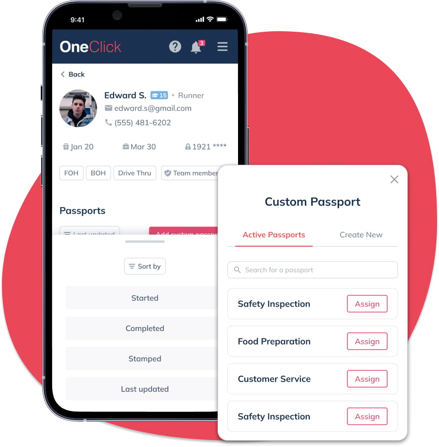 oneclick passports mobile view